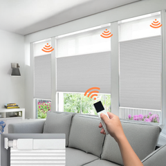 No Drill Detachable Battery Day Night Cellular Shades Dual Controller