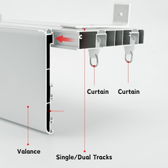 Curtain Track with Single or Double Trail and Valance