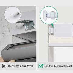 No Drill Detachable Battery Cellular Shades Dual Controller