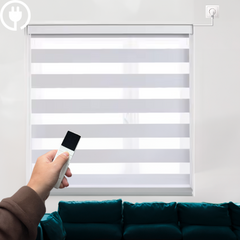 Zebra Blinds Hardwired Motorized Remote Control, App, Alexa, Google Home, SmartThings