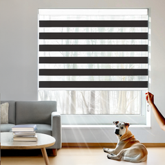 No Drill Zebra Blinds Metal Valance Corded