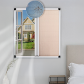Sliding Window Shades Single or Double Panel, Cellular Blackout/Light Filtering or Mesh for Bug Protection & Ventilation, Perfect Fit into Window Frame with Tight Seal on All Sides