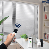 Motorized Fabric Venetian Blinds 2 Inch Slats Remote/Smart Control Hardwired Motorized