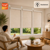 Motorized Roller Shades Remote Control, App, Alexa, Google Home, SmartThings Hardwired Motorized
