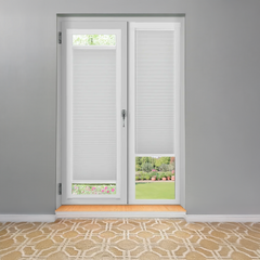 French Door Patio Window Cellular Shades Add on Shades No Drill Adhesive Blinds Model Q16A for Minimum 11mm Frame Depth