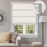 No Drill Cordless Roman Shades for Windows Blackout Light Filtering Linen Material