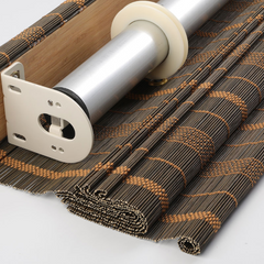 Bamboo Roman Shades Hardwired Motorized Smart Control