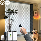 Motorized S-Curve Wave Vertical Blinds S-Shaped Slats Hardwired/Battery Motor