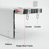 Curtain Track with Single or Double Trail and Valance