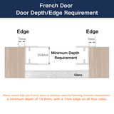 French Door Patio Window Add on Cellular Shades Top Down Bottom Up No Drill Adhesive Blinds Model Q16B for Minimum 20mm Frame Depth