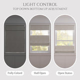 NO Drill Cordless Top Down Bottom Up Roman Shades