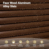 Aluminum Faux Wood 1 Inches Slats Mini Blinds