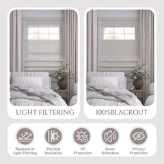NO Drill Cordless Top Down Bottom Up Roman Shades