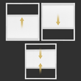 French Door Patio Window Add on Cellular Shades Top Down Bottom Up No Drill Adhesive Blinds Model Q16B for Minimum 20mm Frame Depth