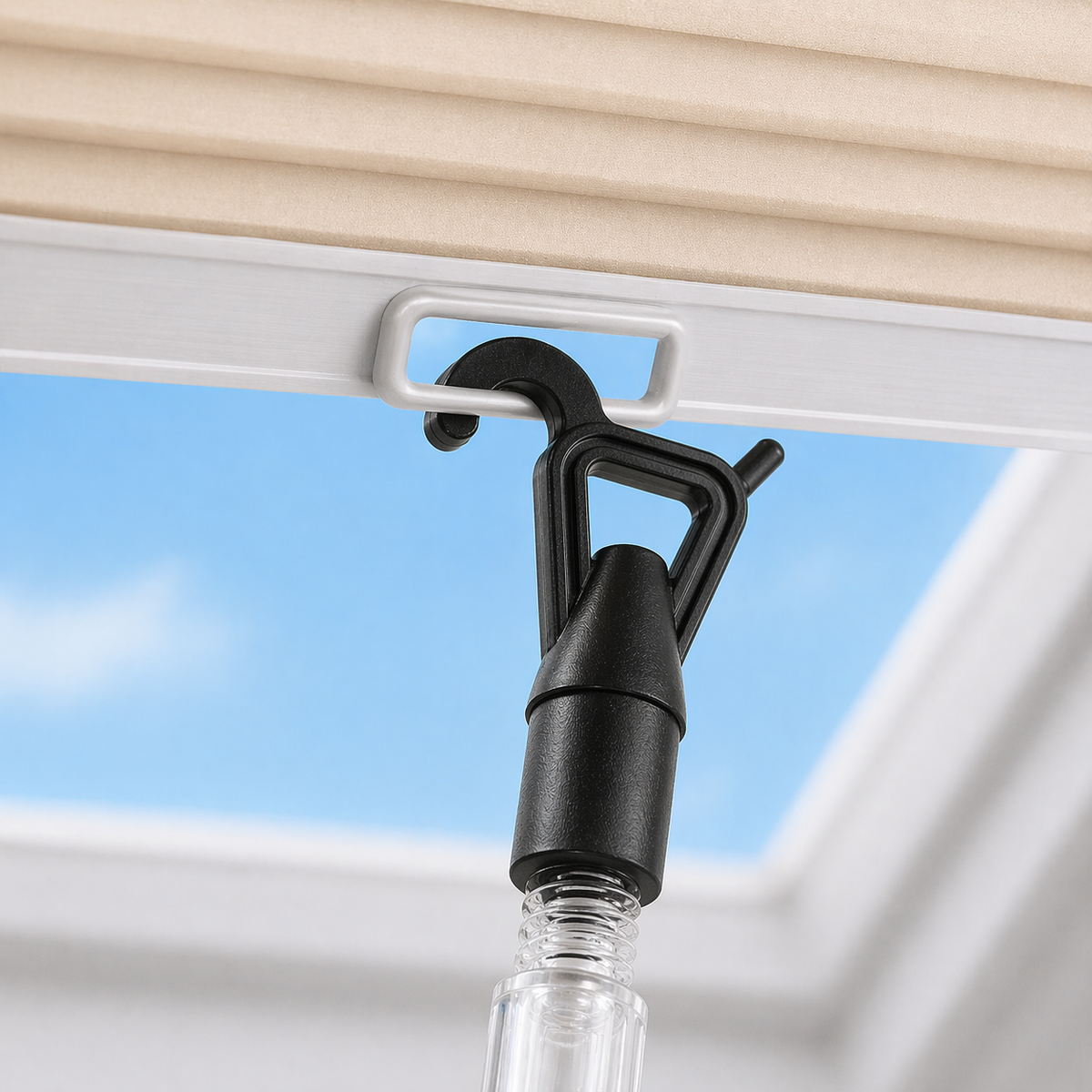 Skylight Shades Hook, 3/4" Threaded Extension Pole Attachment for Cordless Shades, Blinds & Skylight Window Shades (Hook Only)