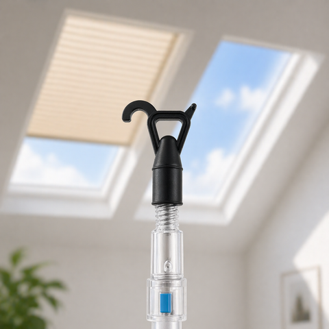 Skylight Shades Hook, 3/4" Threaded Extension Pole Attachment for Cordless Shades, Blinds & Skylight Window Shades (Hook Only)