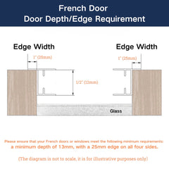 Battery Motorized Door Mini Blinds Add on Blinds No Drill Install For French Door & Operable Window