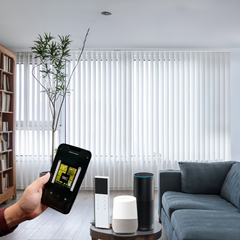 Motorized Fabric Sheer Vertical Dream Blinds Hardwired/Battery Motor