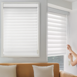 Sheer Shades Soft Fabric Silhouette Shangri-La Two Sheer Layers Square Metal Valance Corded